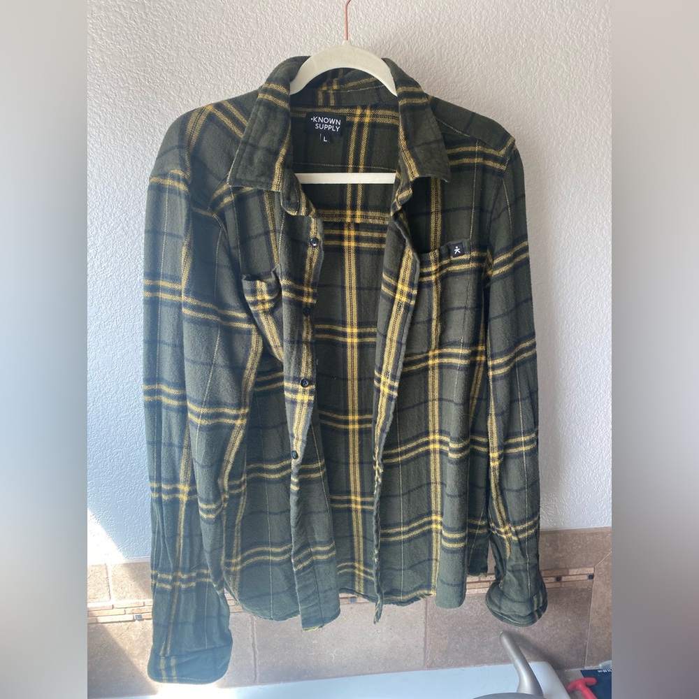 Men's Green Plaid Button Down Shirt